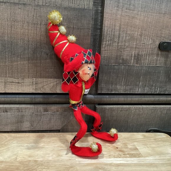Annalee 9” Red Harlequin Elf – 2007 - Posable - Picture 5 of 5